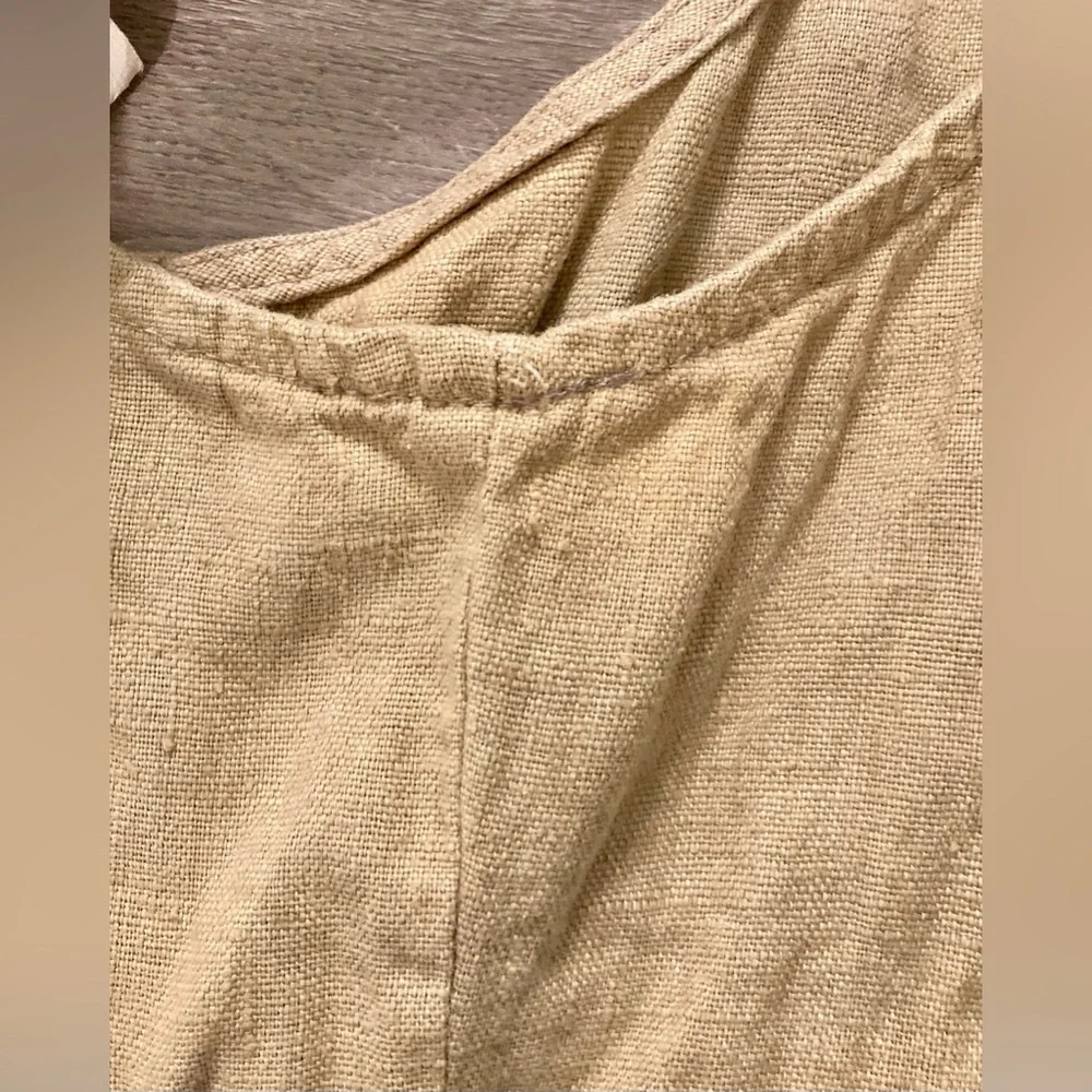 Studio Ease Linen Dress Women Beige Sz 16 - Picture 8 of 8